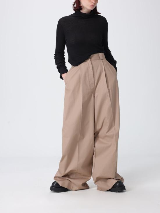 26SS 발렌시아가 하이웨스트 플리츠 팬츠 872311TKP07 9577 Beige - BALENCIAGA