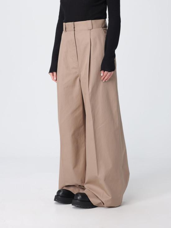 26SS 발렌시아가 하이웨스트 플리츠 팬츠 872311TKP07 9577 Beige - BALENCIAGA