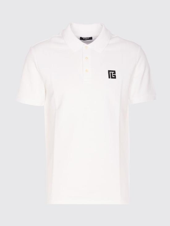 26SS 발망 폴로 티셔츠 GH1GB085BC87 GAB White - BALMAIN