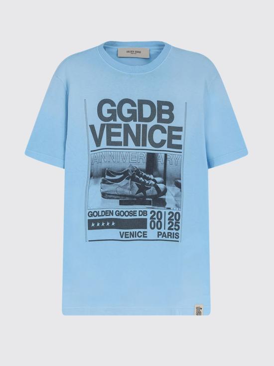 26SS 골든구스 반팔 티셔츠 GMP01220P002368 50977 Gnawed Blue - GOLDEN GOOSE