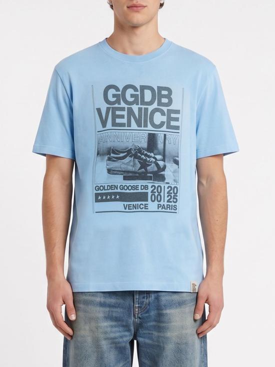 26SS 골든구스 반팔 티셔츠 GMP01220P002368 50977 Gnawed Blue
