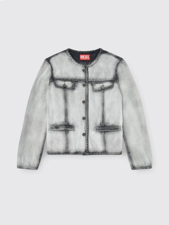 26SS 디젤 드-그래피-Fsi 재킷 인 소프트 스켈레톤 데님 A2381909P28 02 Black - DIESEL