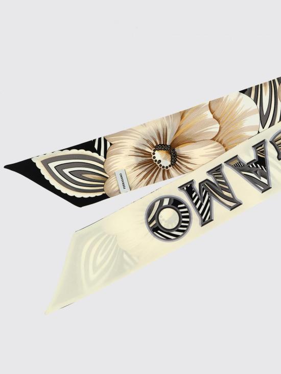 26SS 살바토레 페라가모 머플러/스카프 789963 AVORIONERO White - SALVATORE FERRAGAMO