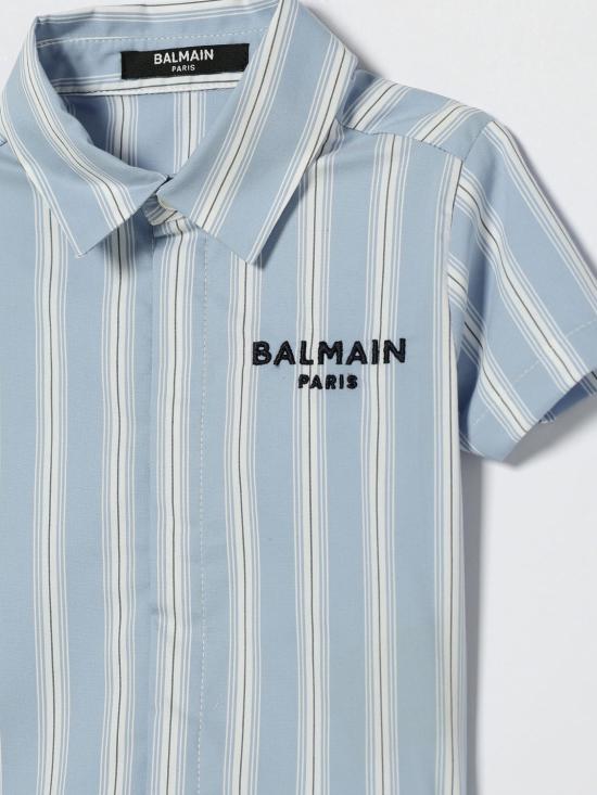 26SS [키즈] 발망 셔츠 BY5511P0592 685BC Sky Blue - BALMAIN