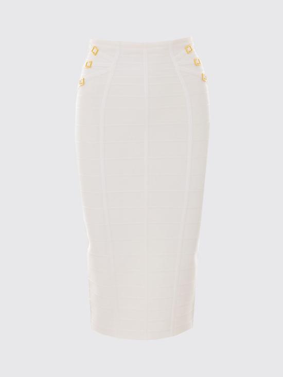 26SS 엘리자베타프랜치 미디 스커트 GK30D62E2 360 White - ELISABETTA FRANCHI