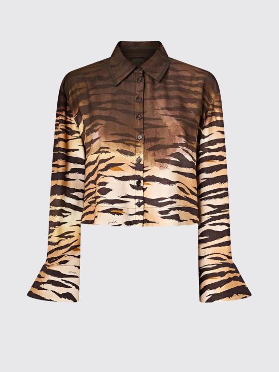 26SS 핑코 셔츠 106547A37R ZC8 Brown - PINKO