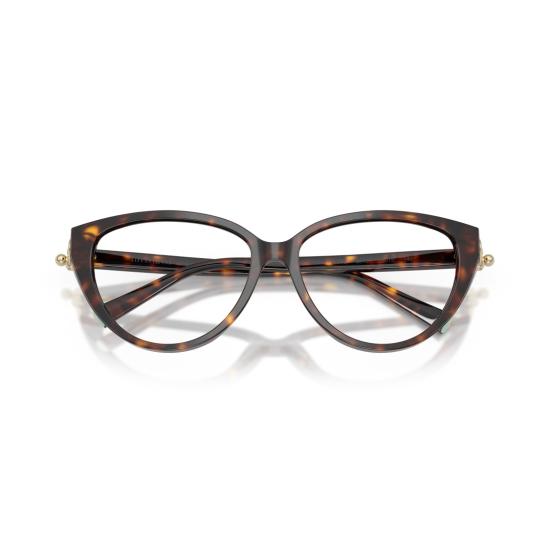 26SS 티파니앤코 안경 호피무늬 프레임과 금색 장식이 돋보이는 캣아이 - TIFFANY & CO