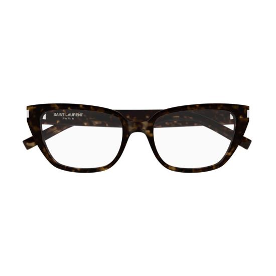 26SS 생로랑 안경 호피 무늬와 은색 장식이 돋보이는 직사각형 캣아이