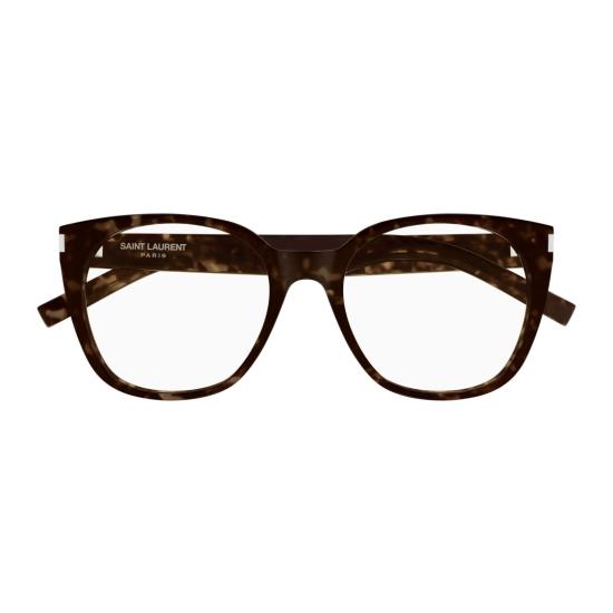 26SS 생로랑 안경 둥근 사각형 , 호피 무늬 및 은색 장식