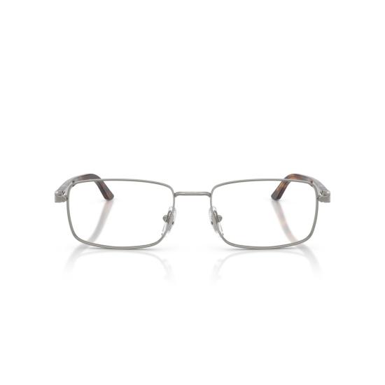 26SS 페르솔 안경 호피무늬 장식이 있는 직사각형 금속 프레임 안경 - PERSOL