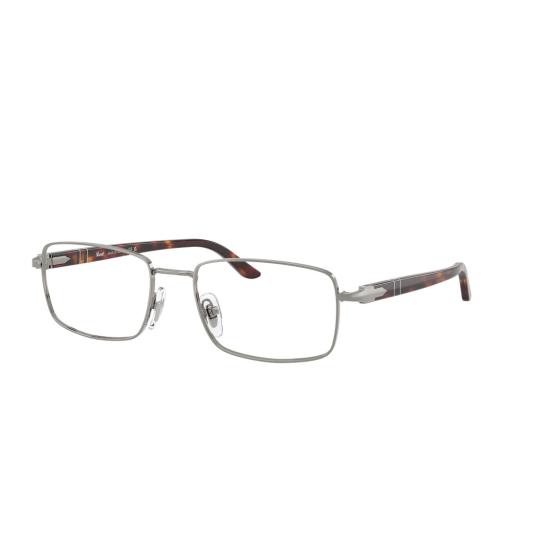 26SS 페르솔 안경 호피무늬 장식이 있는 직사각형 금속 프레임 안경 - PERSOL