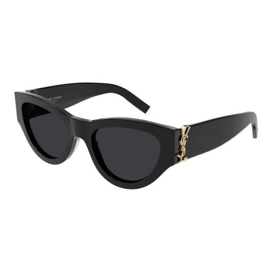 25FW 생로랑 선글라스 볼드한 아세테이트 프레임과 시그니처 로고가 돋보이는 캣아이 - SAINT LAURENT