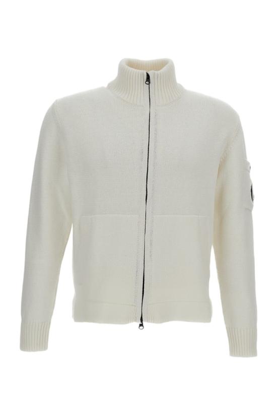 26SS 씨피 컴퍼니 컴팩트 코튼 지퍼 가디건 20CMKN092A110058A103 White