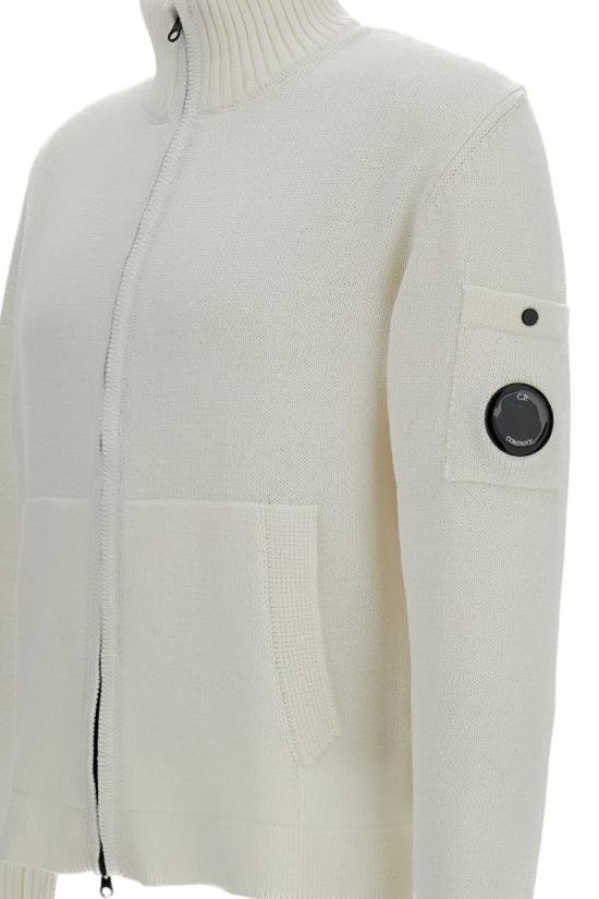 26SS 씨피 컴퍼니 컴팩트 코튼 지퍼 가디건 20CMKN092A110058A103 White - C.P. COMPANY