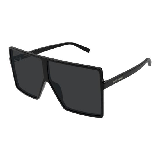 26SS 생로랑 선글라스 광택 마감 처리된 오버사이즈 스퀘어 블랙 - SAINT LAURENT