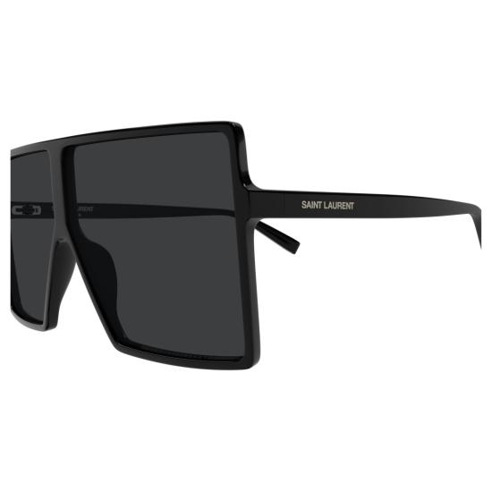 26SS 생로랑 선글라스 광택 마감 처리된 오버사이즈 스퀘어 블랙 - SAINT LAURENT