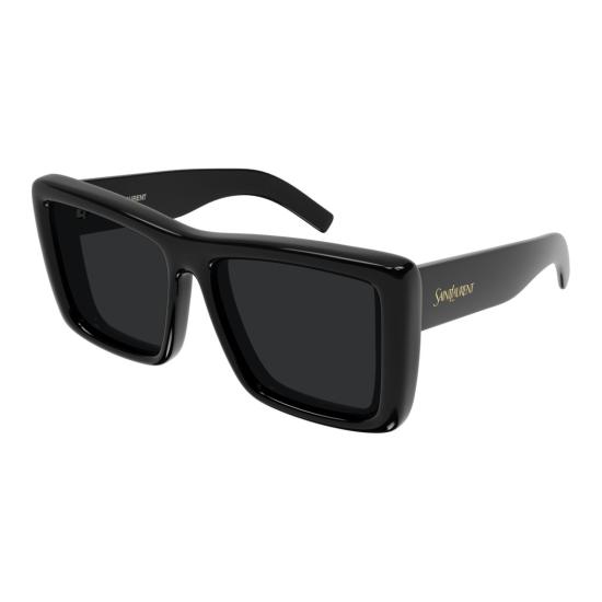 26SS 생로랑 선글라스 광택 프레임과 금색 장식이 돋보이는 오버사이즈 스퀘어 - SAINT LAURENT