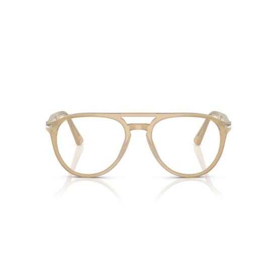 26SS 페르솔 안경 반투명 베이지 아세테이트 소재의 더블 브릿지 에비에이터 안경