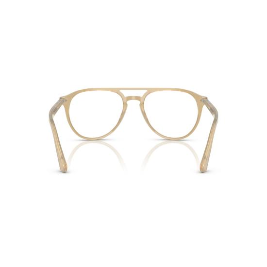 26SS 페르솔 안경 반투명 베이지 아세테이트 소재의 더블 브릿지 에비에이터 안경 - PERSOL