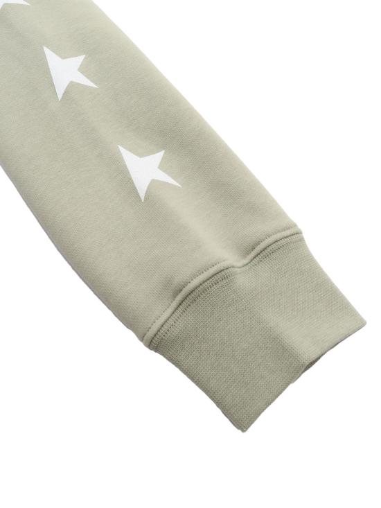  [키즈] 골든구스 풀오버 골든 구스 스타 키즈 여아용 지퍼 스웨트셔츠 후드티 캥거루 포켓 글리터 멀티스타 프린트