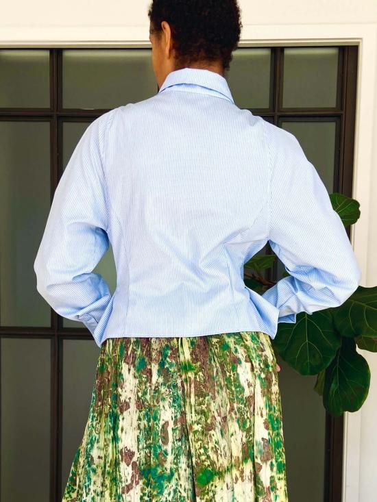  예세이트 롱 스커트 예사엣 비로 페플럼 셔츠 - YESAET