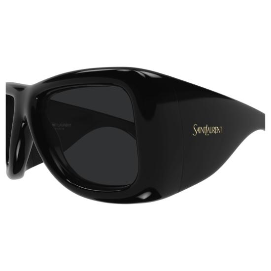 26SS 생로랑 선글라스 광택 마감과 금색 로고가 있는 오버사이즈 직사각형 - SAINT LAURENT