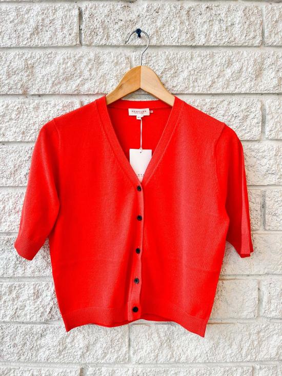  데미리 뉴욕 가디건 데밀리 테이트 파인 코튼 스트레치  포피