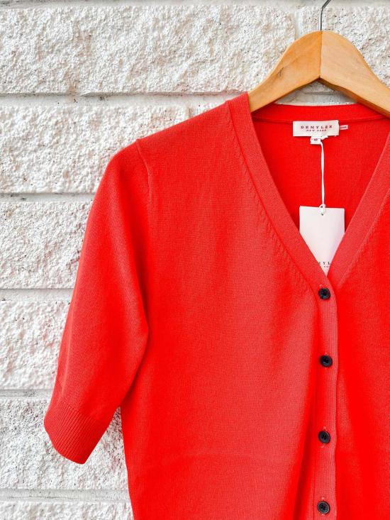  데미리 뉴욕 가디건 데밀리 테이트 파인 코튼 스트레치  포피 - DEMYLEE