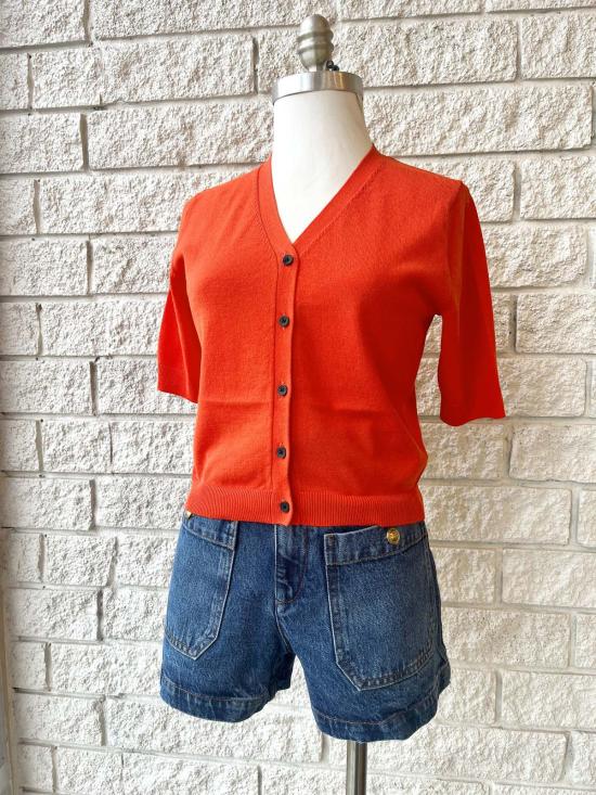  데미리 뉴욕 가디건 데밀리 테이트 파인 코튼 스트레치  포피 - DEMYLEE