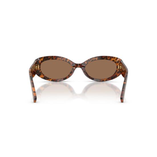 26SS 돌체앤가바나 선글라스 금색 엠블럼이 있는 호피무늬 타원형 - DOLCE & GABBANA