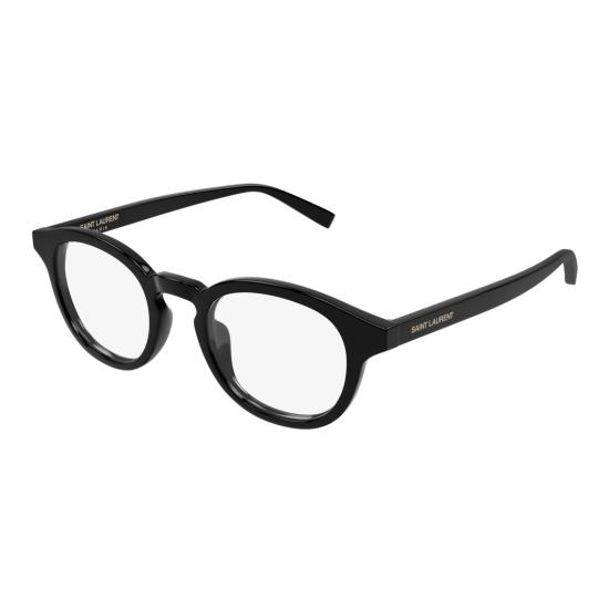 26SS 생로랑 안경 클래식한 원형 프레임 안경, 유광 블랙 마감 - SAINT LAURENT