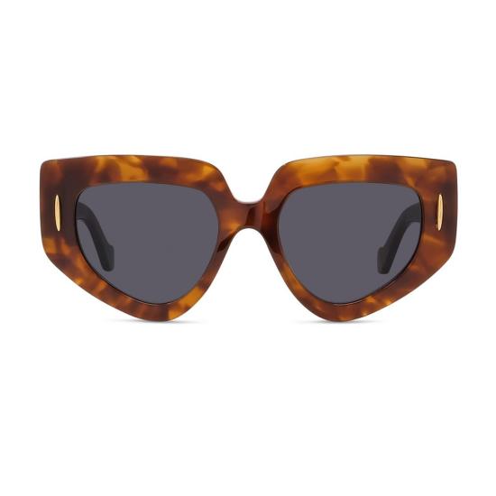  로에베 안경 LW40155 U 아나그램 53 V 하바나 아세테이트 선글라스 마론