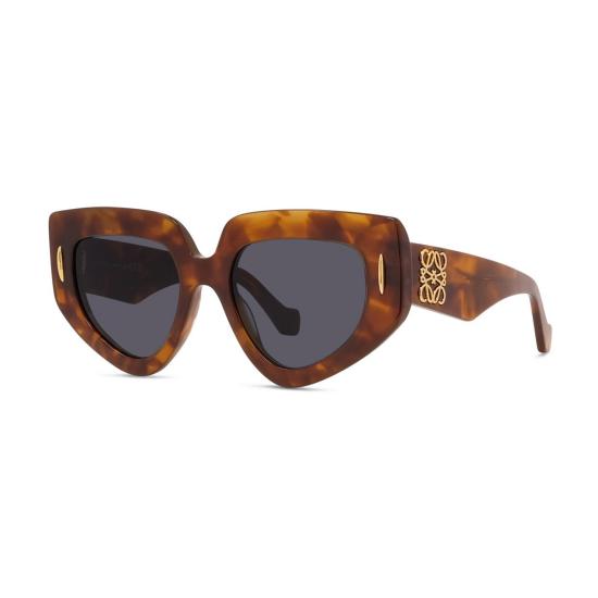  로에베 안경 LW40155 U 아나그램 53 V 하바나 아세테이트 선글라스 마론 - LOEWE