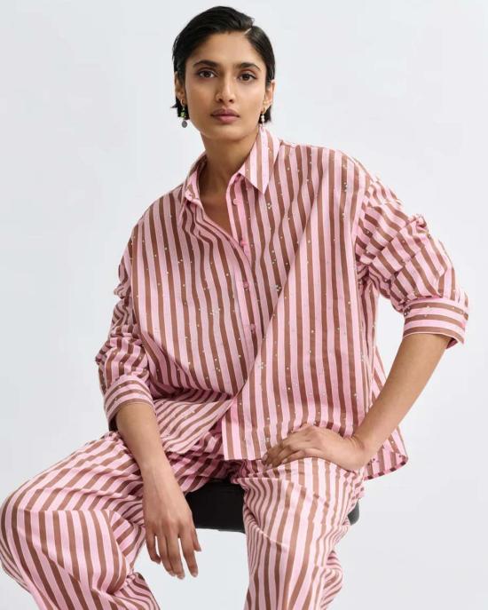  에센셜앤트워프 셔츠 Essentiel Antwerp Jelief 라인스톤 셔츠