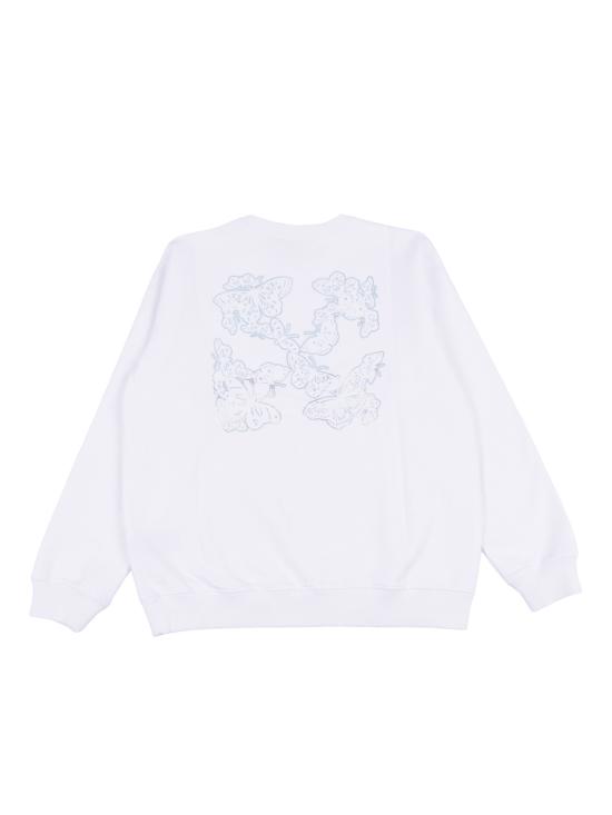  오프화이트 긴팔 티셔츠 애로우 버터플라이 크루넥 스웨트셔츠 화이트 - OFF WHITE