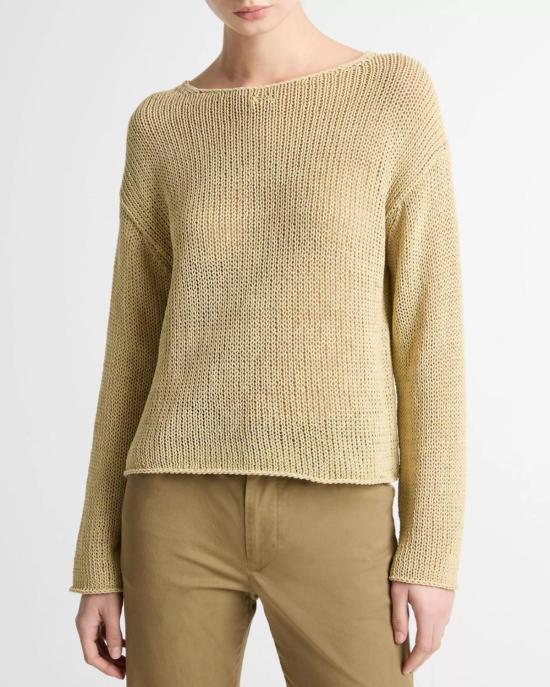  빈스 스웨터 코팅 코튼 풀오버 메이즈