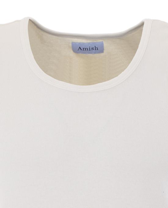 26SS 아미시 민소매 티셔츠 AMX208 CR7105690569 White - AMISH
