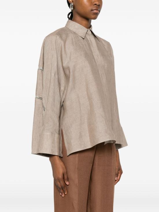 26SS 파비아나 필리피 블라우스 CAD276F309 M1610161 Tortora - FABIANA FILIPPI