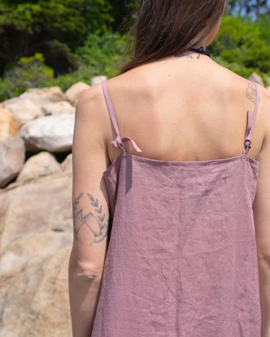  어니스트 코튼 롱 원피스 슬론 린넨 미디 드레스 - HONEST COTTON