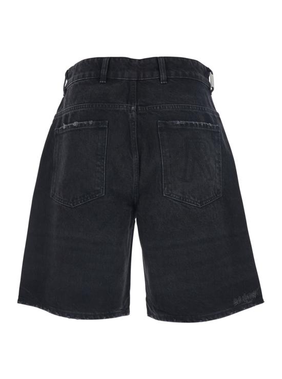  리프레젠트 데님 숏팬츠 뒷면에 R 로고가 프린트된 블랙 데님 반바지 - REPRESENT