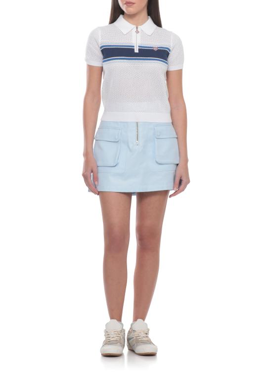 26SS 카사블랑카 폴로 티셔츠 WSS26KW126201 BLEND WHITE BLUE Bianco - CASABLANCA