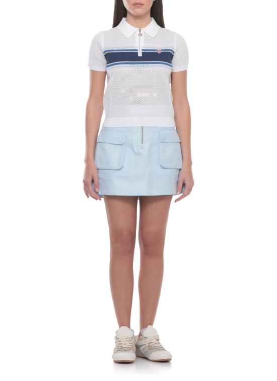 26SS 카사블랑카 폴로 티셔츠 WSS26KW126201 BLEND WHITE BLUE Bianco - CASABLANCA