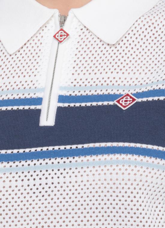 26SS 카사블랑카 폴로 티셔츠 WSS26KW126201 BLEND WHITE BLUE Bianco - CASABLANCA