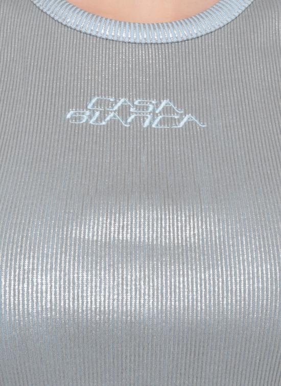 26SS 카사블랑카 민소매 티셔츠 WSS26JTS07203 SILVER BLUE Argento - CASABLANCA