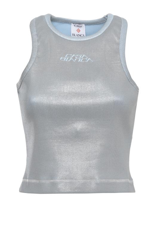 26SS 카사블랑카 민소매 티셔츠 WSS26JTS07203 SILVER BLUE Argento