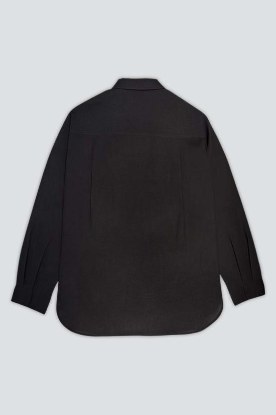  아모멘토 긴팔 셔츠 린넨 오버사이즈  카키 그레이 - AMOMENTO