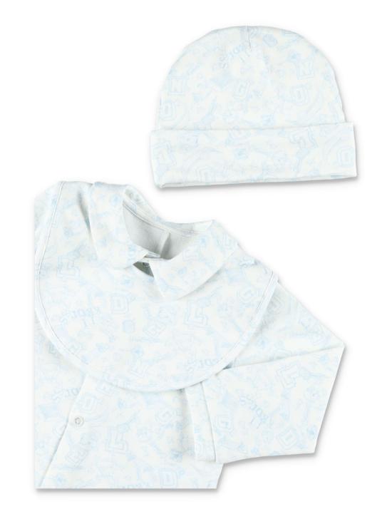  [키즈] 골든구스 오버롤 골든 구스 키즈 베이비 코튼 선물 세트 (오프 화이트/베이비 블루) - GOLDEN GOOSE