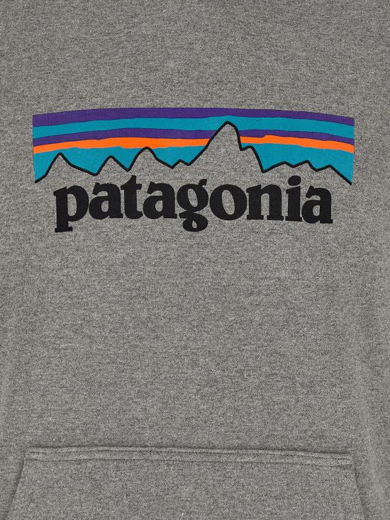 26SS 파타고니아 P-6 로고 업라이절 후드 티셔츠 39622GLH Gray - PATAGONIA