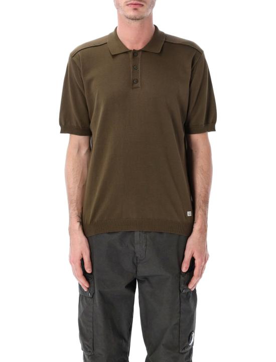  씨피 컴퍼니 폴로 티셔츠 C.P. 컴퍼니 코튼 반팔 폴로 셔츠 다크 올리브