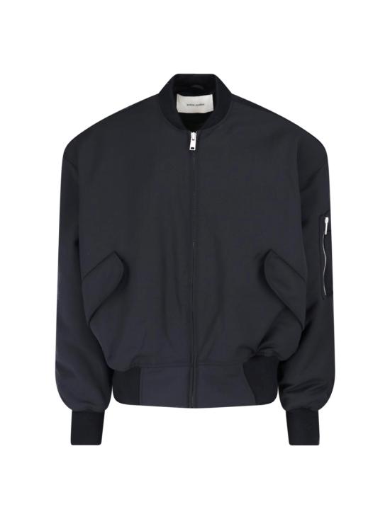 25FW 엔타이어 스튜디오 봄버 자켓 ESU W25 1047 BW BLACKWOOL Black